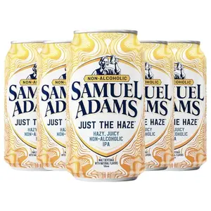 Samuel Adams Just the Haze Non-Alcoholic IPA cans