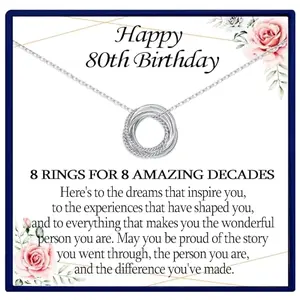 EPVIDO eight circle 80th birthday necklace