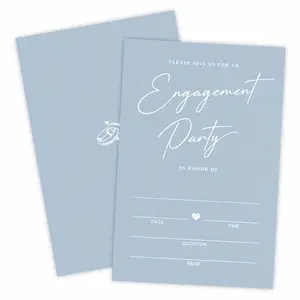 TPYEN minimalist engagement invitations blue