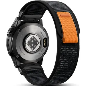 Black nylon velcro sport band for Garmin Fenix and Forerunner watches