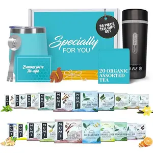 Modern Elegance Organic Tea Gift Set with portable kettle and insulated tumbler