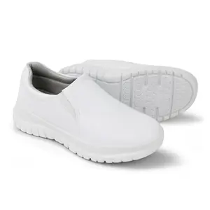 Hawkwell slip-on nurse shoes in white synthetic leather