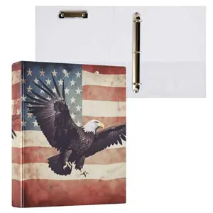 ALAZA Retro Bird American Flag 3 Ring Binder