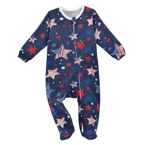 Newborn in star-patterned footed pajama by Dussdil