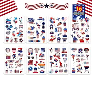 Generic patriotic sticker sheets with flags and balloons