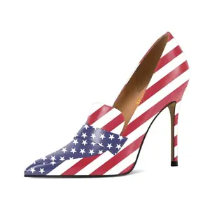 miss left women stiletto high heel loafer pump with trim in red