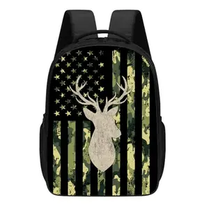 KOYI camo American flag deer backpack for boys and girls