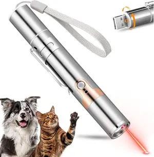 Koackl rechargeable cat laser pointer with red, purple, and white light modes
