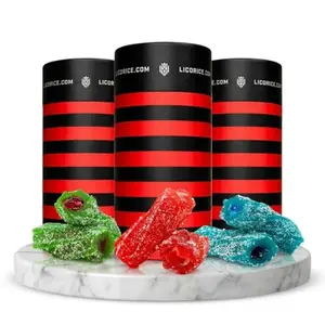 Licorice.com Gourmet Gift Box with three tubes of assorted licorice