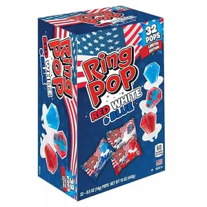 Ring Pop candy in red, white, and blue flavors