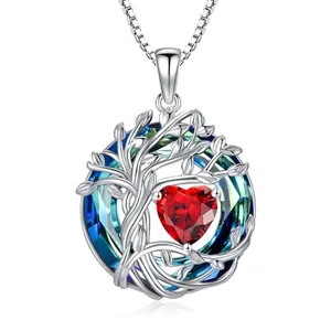TOUPOP tree of life garnet necklace on woman
