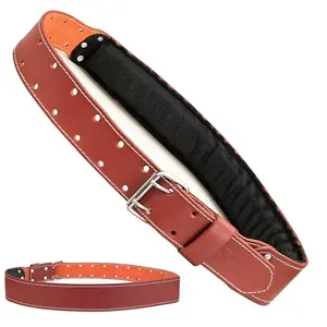 Rig Gears Leather Tool Belt with foam padding in maroon