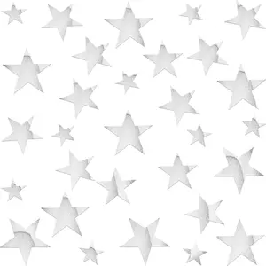 XINGUANG 80-piece star mirror stickers neatly arranged in rows on a surface