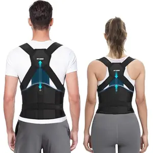 Fit Geno Posture Corrector for Women and Men HeightFit, patented height adjustable back brace, black