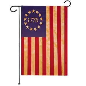 G128 Betsy Ross 1776 tea stained garden flag double sided