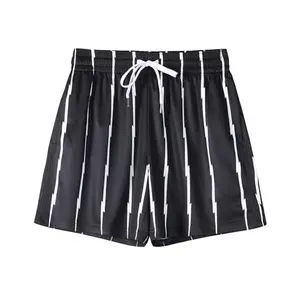 DIOTSR black and white striped basketball shorts for street style