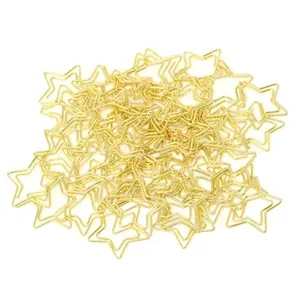 yueton gold star paper clips, 50 pieces
