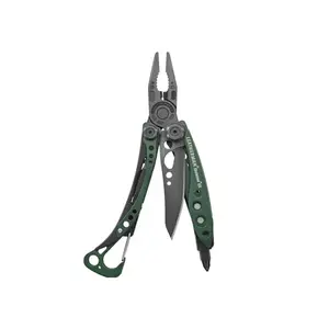Leatherman Skeletool CX multitool clipped to a pocket edge