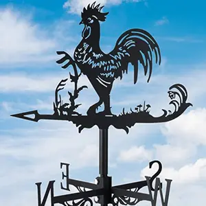 Abizarch black rooster weathervane on a garden shed