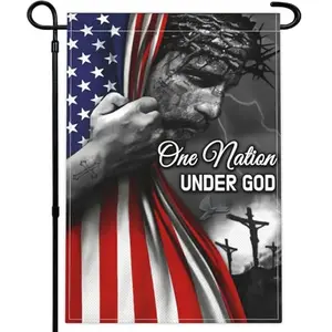 VOZUN one nation under god jesus garden flag double sided