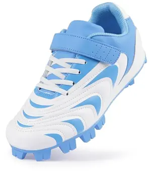 CAMVAVSR unisex-child baseball cleats in blue with elastic laces