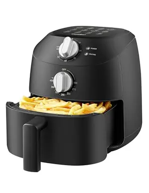 COMFEE' 2.1 Qt Air Fryer in black with push-button controls