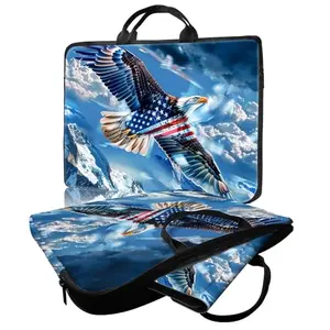 Patriotic eagle American flag laptop sleeve front view