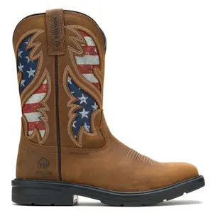 Wolverine Rancher Flag steel toe Wellington boot with flag emblem