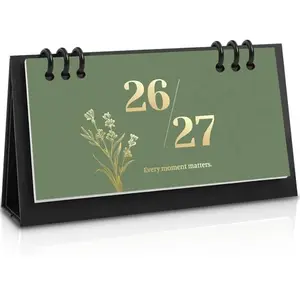 Zuozee Matcha Green Mini Desk Calendar 2026-2027