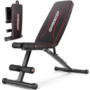 OPPSDECOR adjustable foldable weight bench with wide base