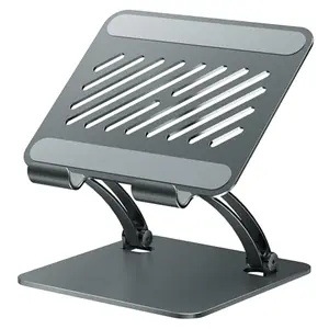 tounee gray tablet stand holding a large tablet on a desk