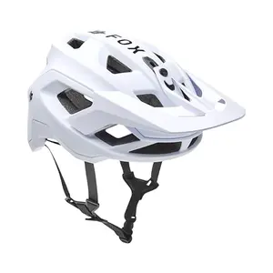 Fox Racing Speedframe MIPS helmet in white solid with sunglass storage - convenient mountain bike helmet