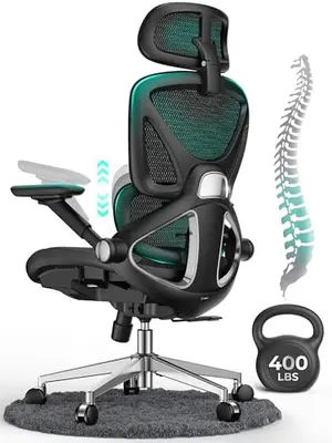 Black CAPOT office chair with micro-adjustable lumbar, 4D arms, and stainless steel base