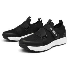 Vicogn unisex indoor cycling shoes in black with SPD cleats, featuring a walkable sole