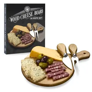 Hammer + Axe acacia wood cheese board set hidden inside a decorative book box