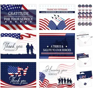 EoBeCy 24 large veterans day cards with envelopes and stickers
