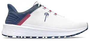 Callaway La Jolla SL red white blue golf sneakers on course