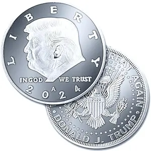 Donald Trump silver-plated commemorative coin with presidential seal