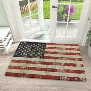 IGPPDO vintage American flag door mat with distressed design