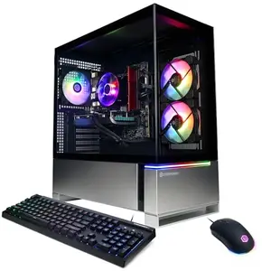 CyberPowerPC Gamer Xtreme VR gaming PC with tempered glass side panel