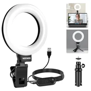 NEEWER clip-on ring light for laptop video calls