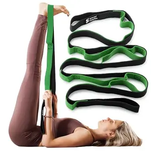Special Supplies yoga strap in green with included accessories