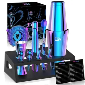 IOV 12-piece cocktail shaker set with bamboo stand