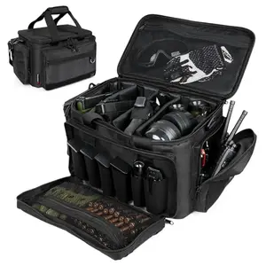 DULCE DOM Tactical Gun Range Bag in black with lockable compartment
