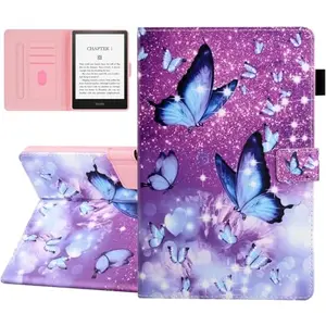 YUNHOTIC case for Kindle Paperwhite with purple butterfly design