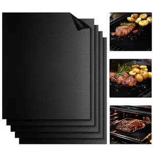 RAINFLOW black 5-pack grill mats on a grill