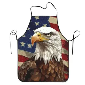 JIEKENMO farmhouse style American flag apron with star eagle print