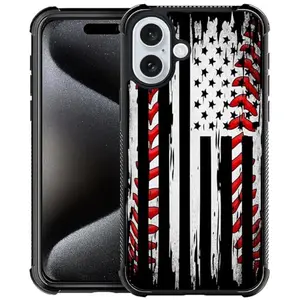 Yesad tempered glass American flag iPhone 16 case