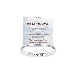 DivaGlamz stainless steel memorial ring with tiny heart and wings, low cost sympathy gift