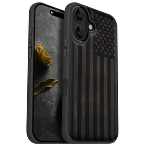 Carveit wooden American flag iPhone 16 case with MagSafe